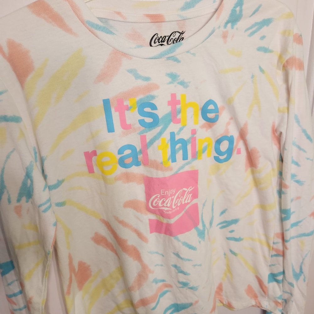 Coca Cola Long Sleeve Tie Dye Shirt Size M - Picture 3 of 4